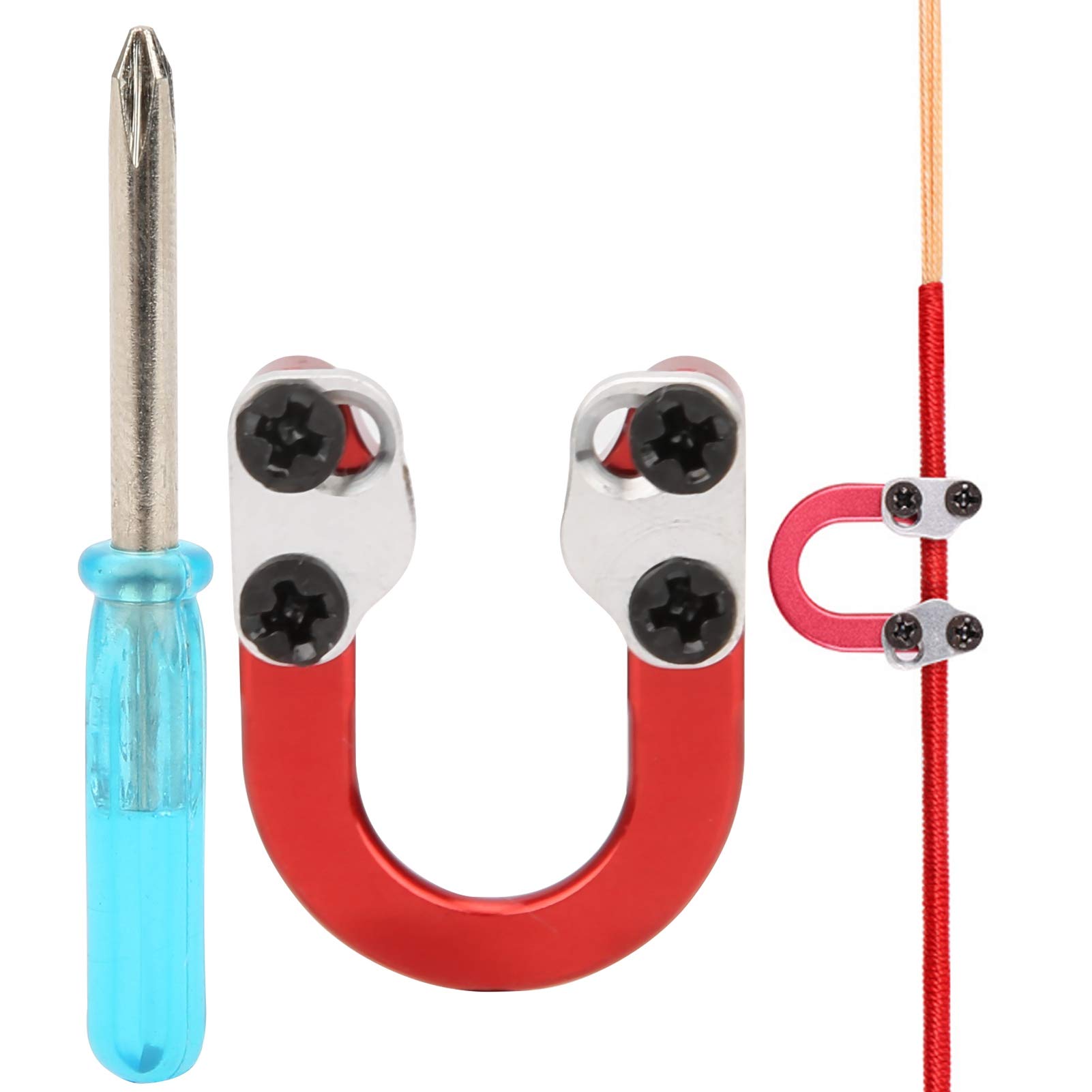 Keenso Archery D Loop Metal Ring, Shooting Metal D Ring with Screwdriver Release Bow String Arrow Nock D Loop