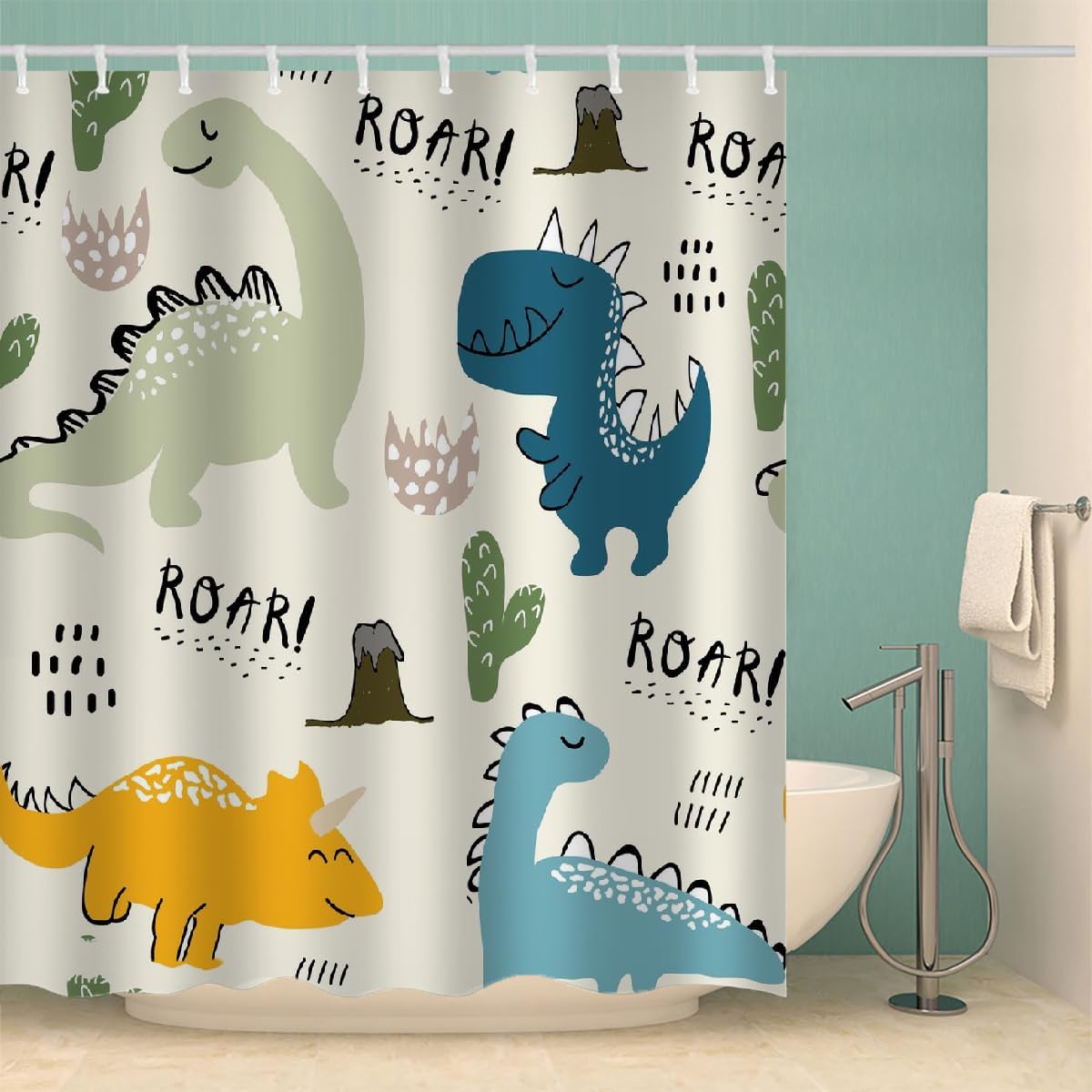 Rideau de douche dinosaure en tissu polyester de qualité supérieure Style 178-8