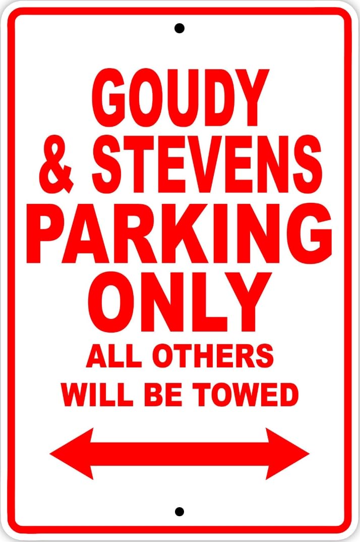 Goudy and Stevens Parking Only Decor Novelty Notice Metal Sign