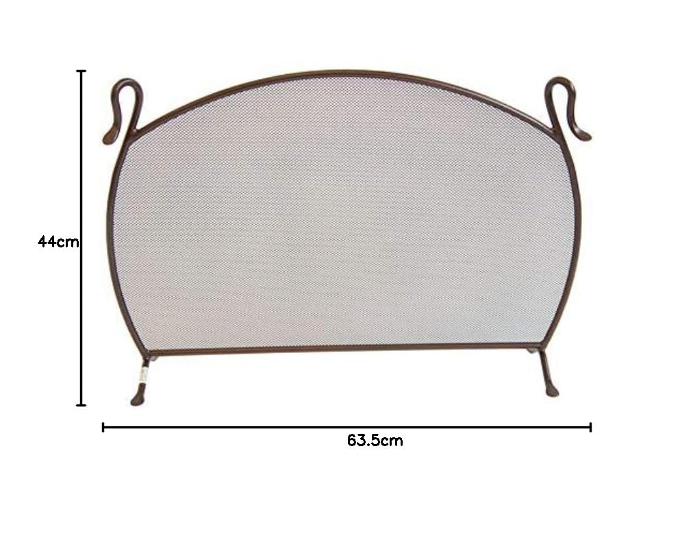 Campículo-protector de chispas arqueado de hierro forjado para chimenea, 60 cm
