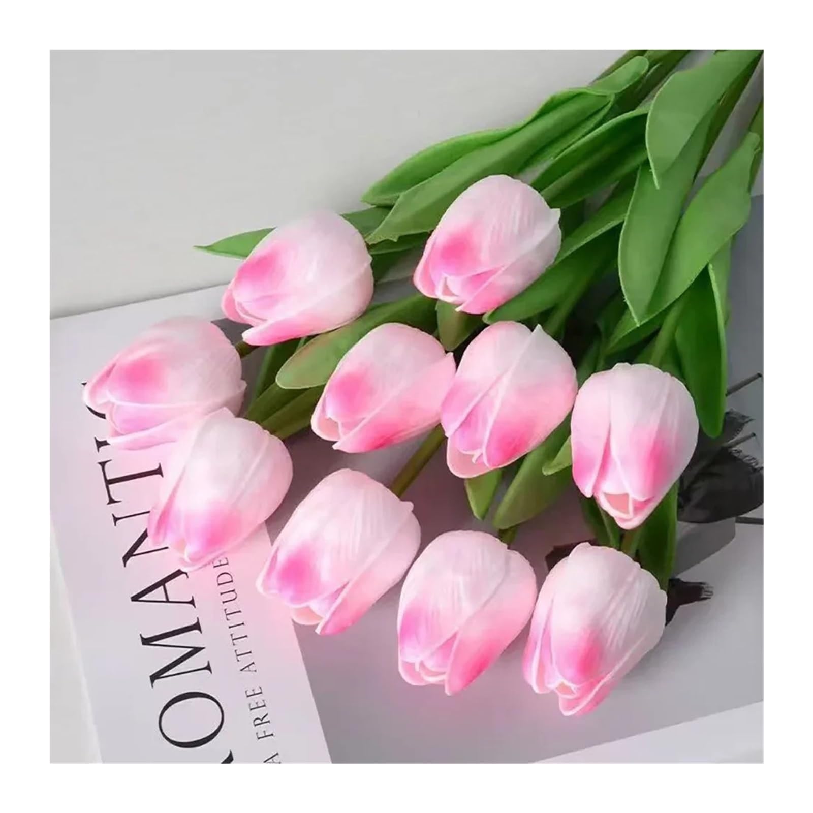 XIANGMLING 6Pcs Artificial Tulip Flower Garland, Wedding Garden Arch Bouquet for Home Vase Decor(Color9)