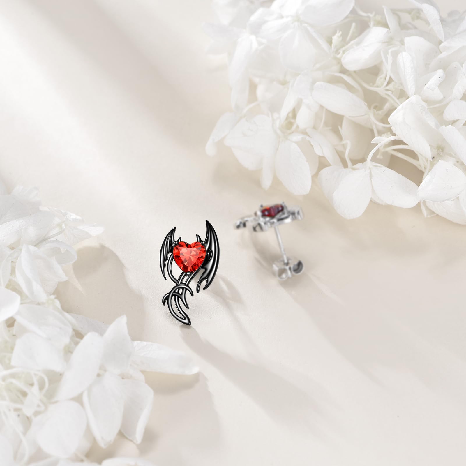 Angel Devil Ohrringe 925 Sterling Silber Zirkon Engel Flügel Schmuck Engel Teufel Flügel Schmuck Gothic Ohrringe Geschenke für Frauen