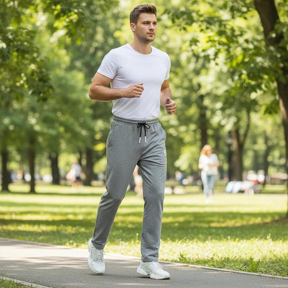 ZOXOZ Pantaloni Sportivi Uomo Cotone con Tasche Elastico in Vita con Coulisse