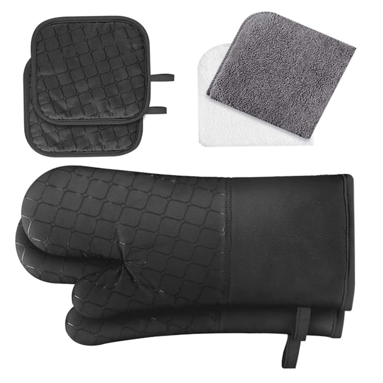 Hitzeschutzhandschuh Hitzebeständig Ofenhandschuhe Küchenbedarf Mikrowellenhandschuh Hitzebeständiger Handschuh Praktische Aufhängeöse Kochen Grillen