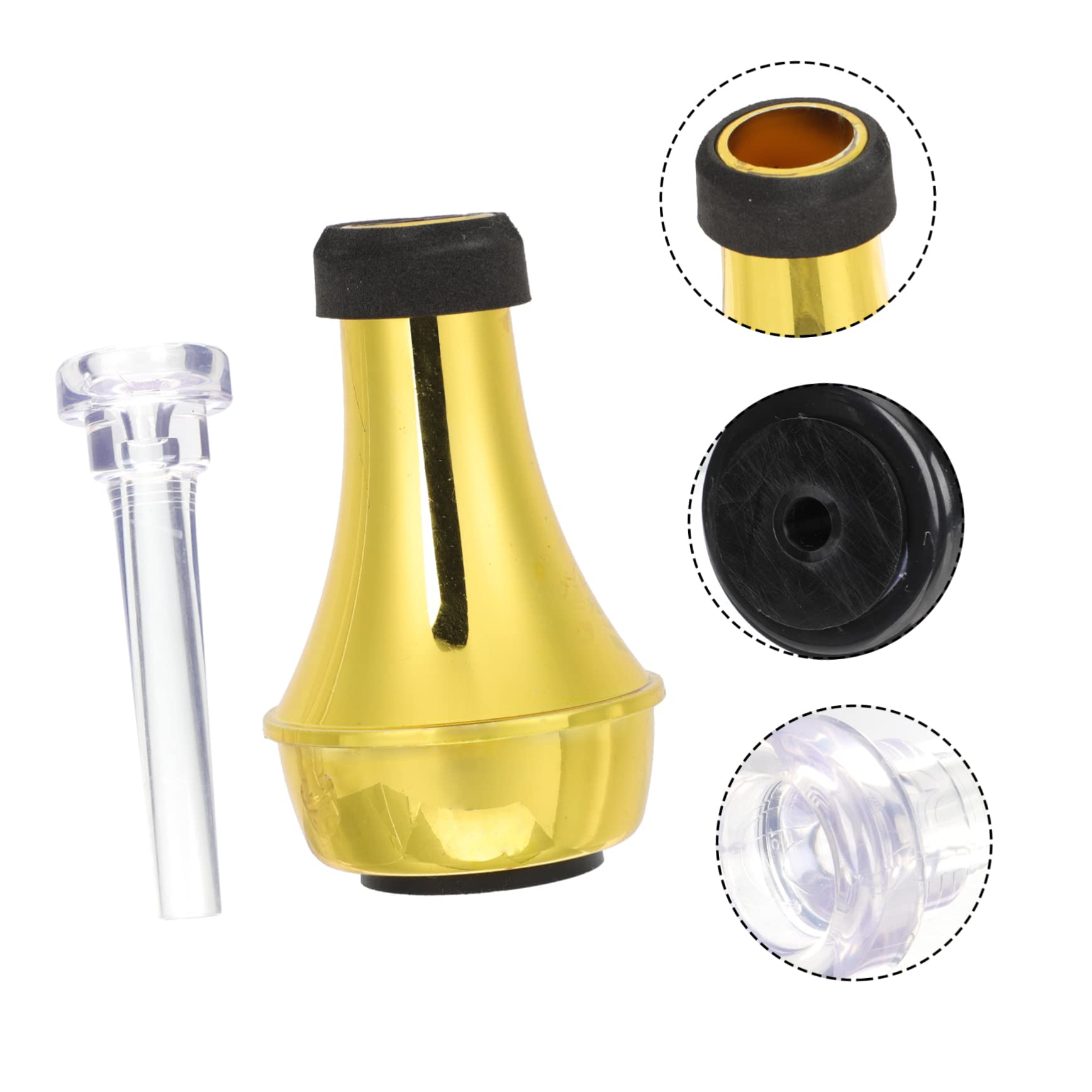 ibasenice 3sets Sordina Per Tromba Mute Dritto Pratico Accessorio Musicale Compatto e Leggero Per Pratica Silenziosa e Modifica Del Suono Include Mute e Bocchino Trasparente