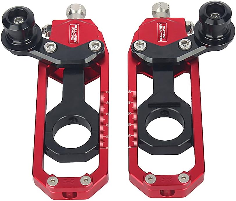 Motorcycle Rear Chain Adjusters Tensioners with Lifting Spool CNC Aluminum Alloy Board Chain Adjustment Adjuster Fit for Yamaha YZF-R1 2006 (Blue)