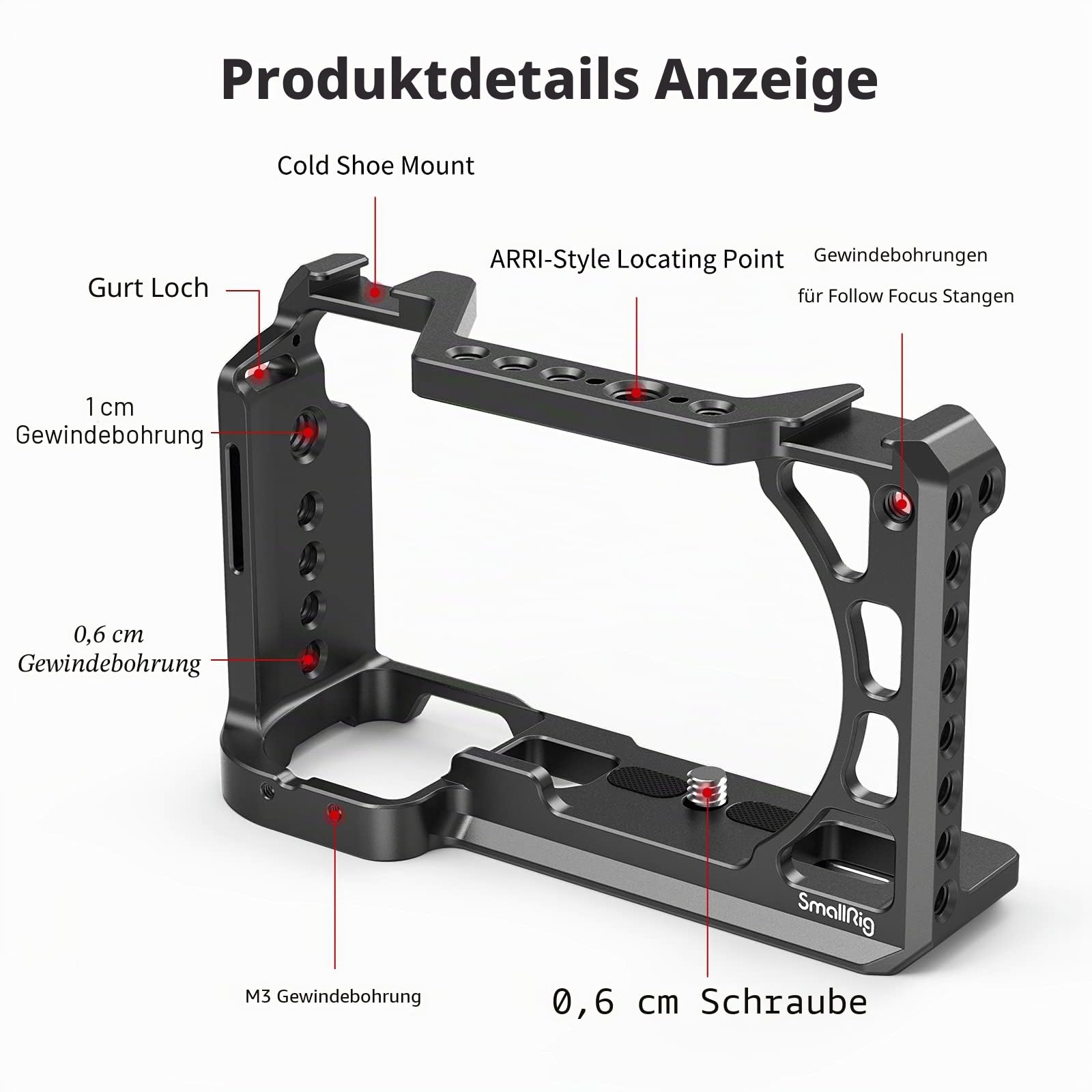 SMALLRIG A6500 Cage A6400 Kamerakäfig für Sony A6100/ A6300/ A6400/ A6500 Cameras - 2310C