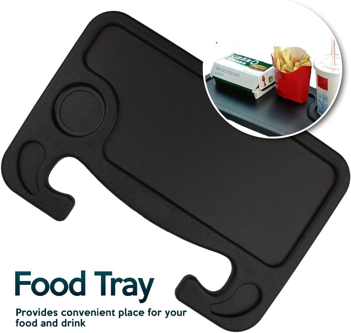 Zone Tech Multi-Functional Portable Car Laptop and Food Steering Wheel Tray - Black Table/Car Vehicle Seat Portable Mount Tray Laptop Notebook Table Eating Desk