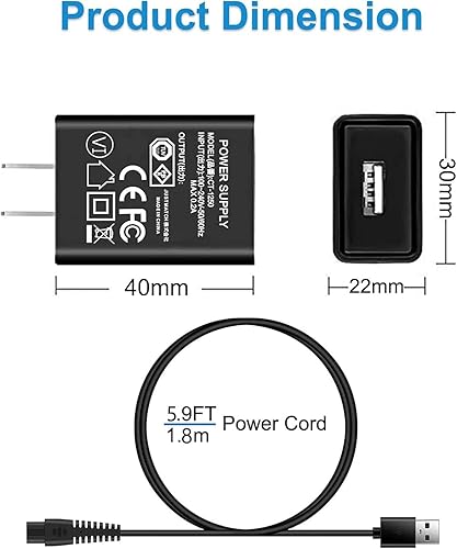 Miniatura 5 de Cable de alimentación de 5 V para Freebird FlexSeries, Telfun, Roziapro, vsmooth, Roziaplus - Cargador eléctrico de repuesto para afeitadora