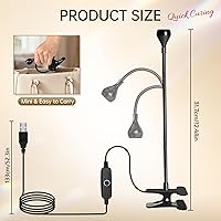 Vista 7 de AORAEM Lámpara de uñas LED para manicura de uñas, luz de curado con cuello de cisne negro y abrazadera para uñas de gel