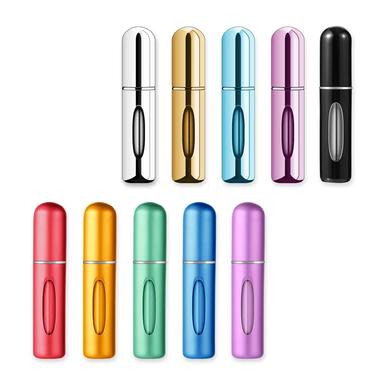 Refillable Perfume Atomizer Spray Bottle 5ml Aluminum Travel Fragrance Dispenser with Bottom Refill Pump, Visual Window and Fine Mist Sprayer, Leak Proof Portable Cologne Container (3)-image-4