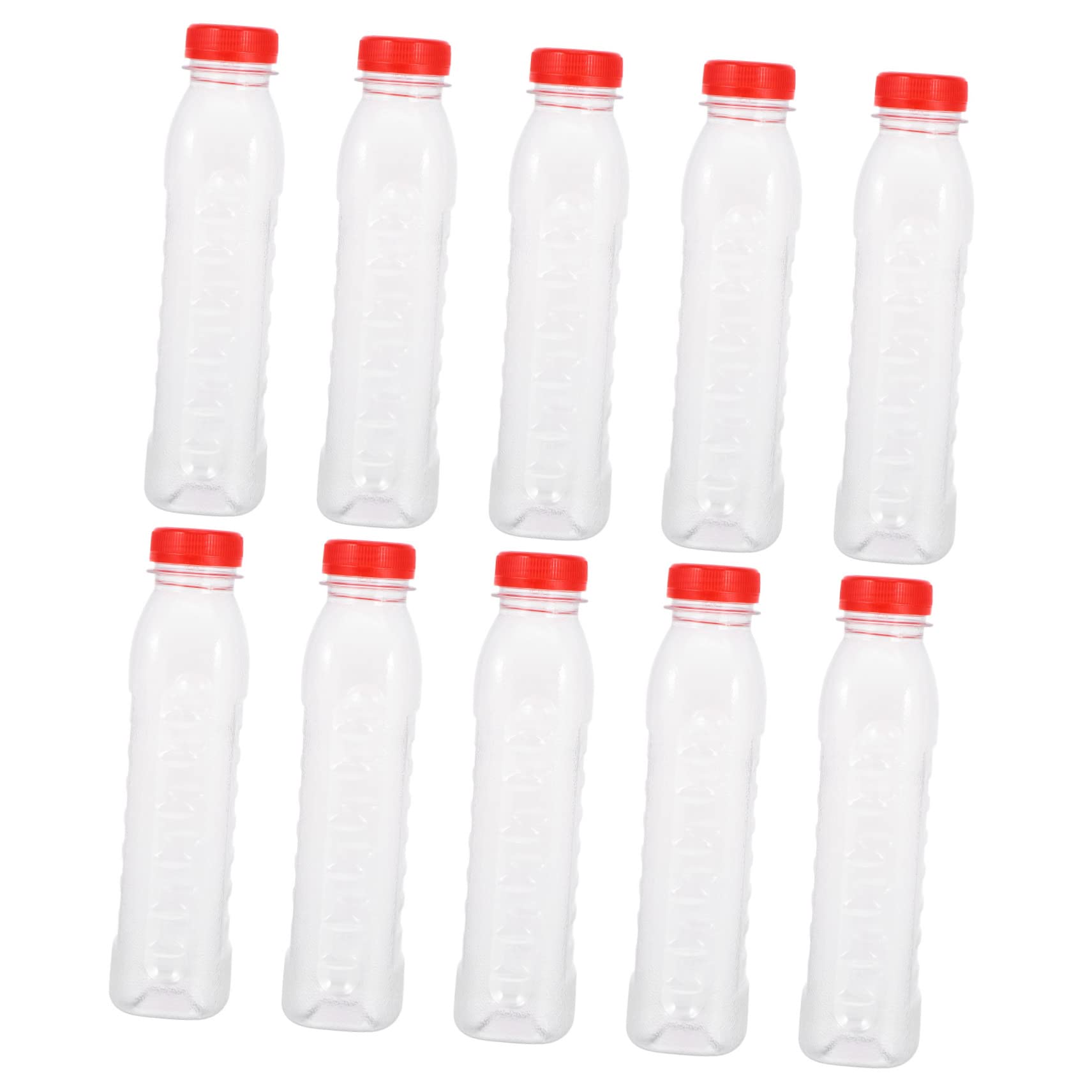 OKUMEYR 500ml Scale Frosted Plastic Bottles Empty Syrup Bottles Disposable Beverage Bottles