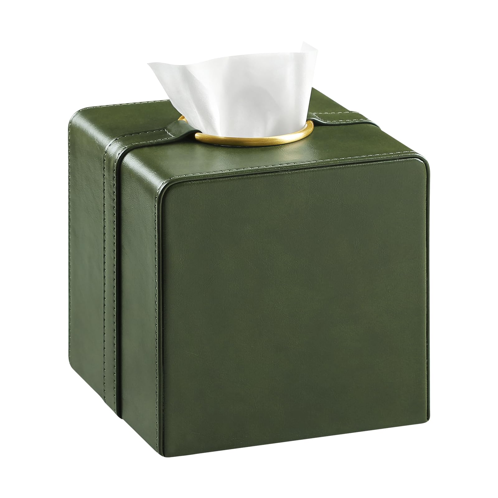 Luxury Square Tissue Box Cover PU Leather Tissue Box Holder Cube