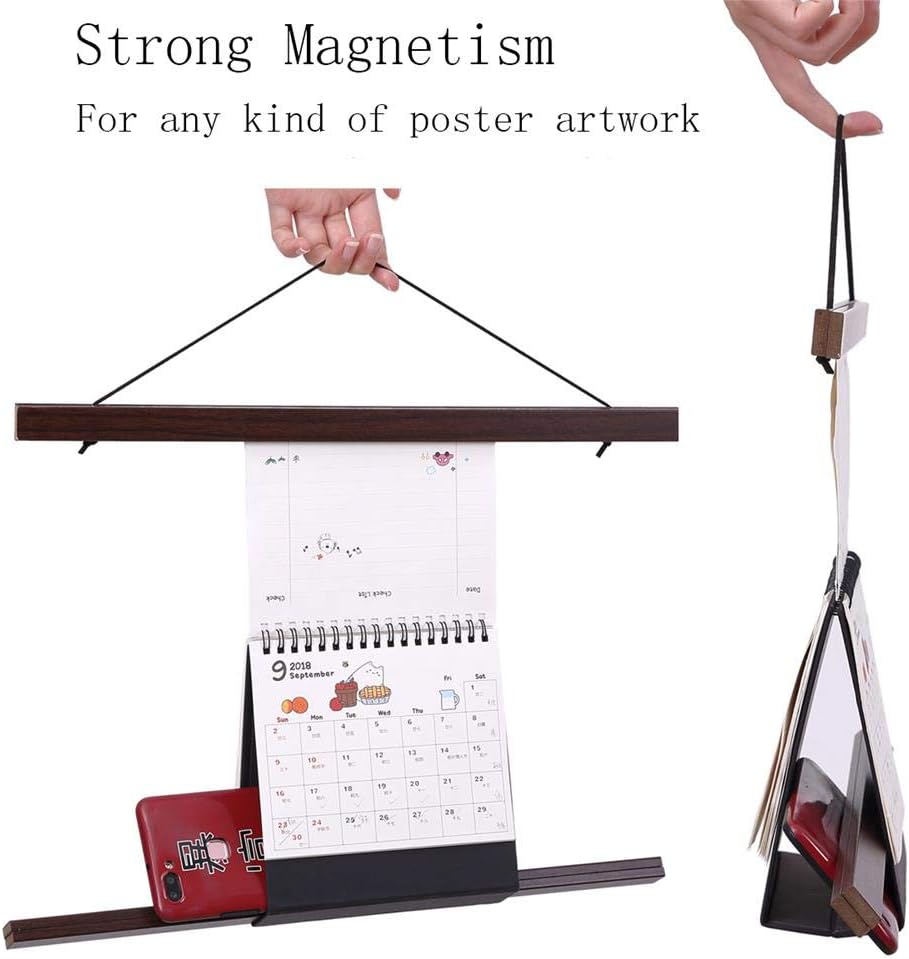 Benjia 12x16 12x18 12x24 Poster Frame, Magnetic Light Wood Wooden Frame Frames Hanger for Photo Picture Canvas Artwork Wall Hanging (12", Walnut) -