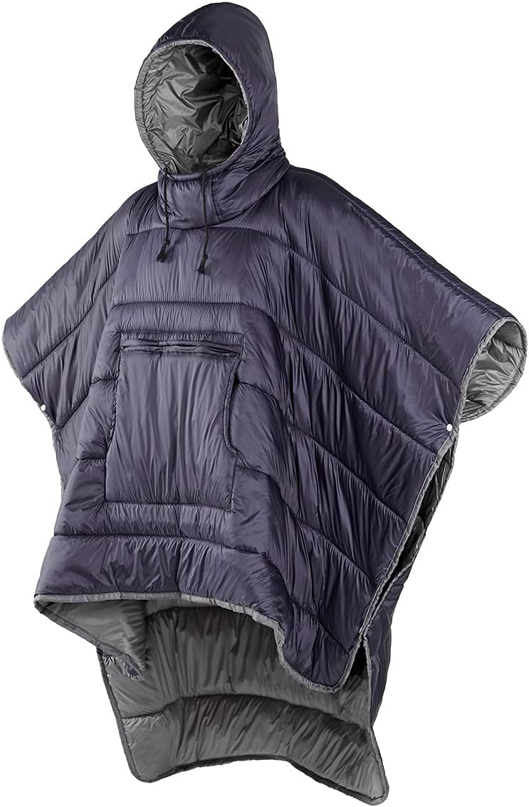 iBasingo Wearable Hoodie Poncho Winter Lazy Blanket Men Women Warm Cover Coat Small Quilt Ultralight Camping Sleeping Bag Windproof Water-resistant Cloak Cape Indoor Outdoor Climbing Travel NH18D010-P