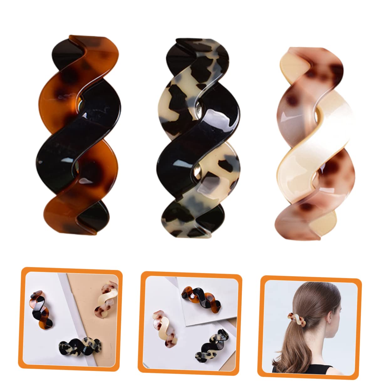 FRCOLOR 5 Sets Große Haarspangenclips Für Frauen Stilvolle Snap-haarclips Für Pferdeschwanzzöpfe 3 Stück * 5