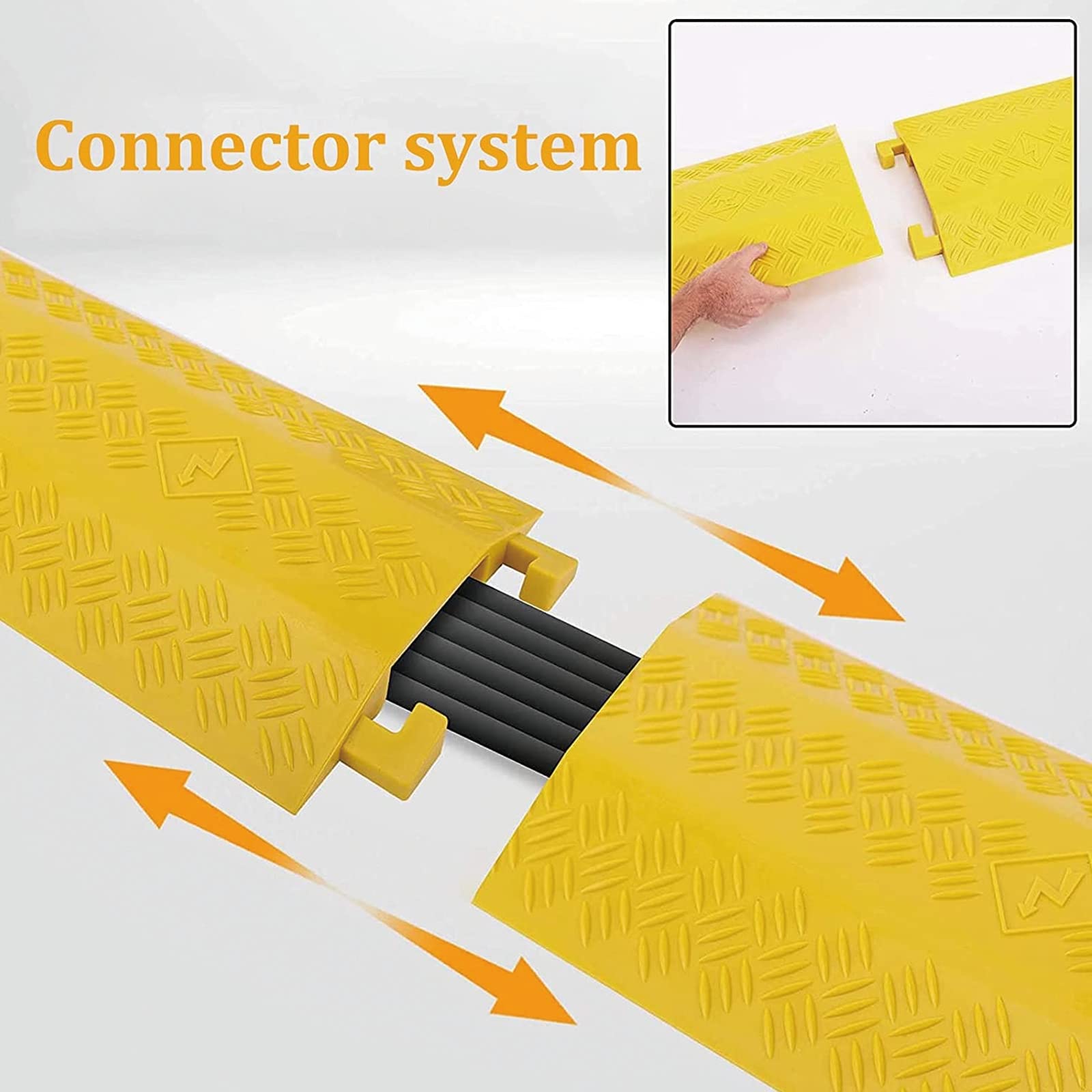 100x27.5x3.5cm, Canal Cubierta De Suelo para Cables Protector De Cable/Pasacable De Plástico El Reductor De Velocidad para Protección De Cables Eléctricos