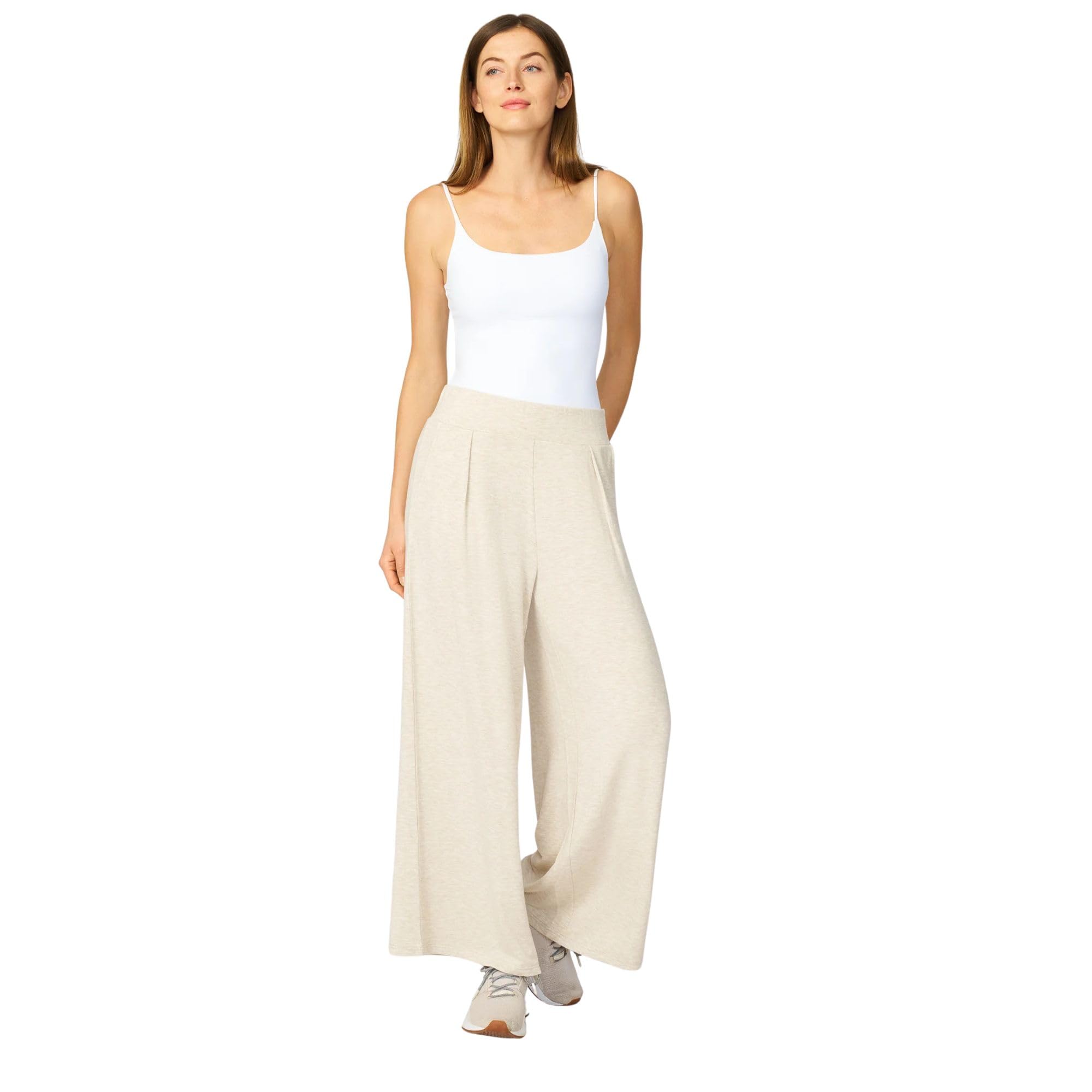 Cable Gauge Womens Cropped Wide Leg Ultra Soft Terry Pant