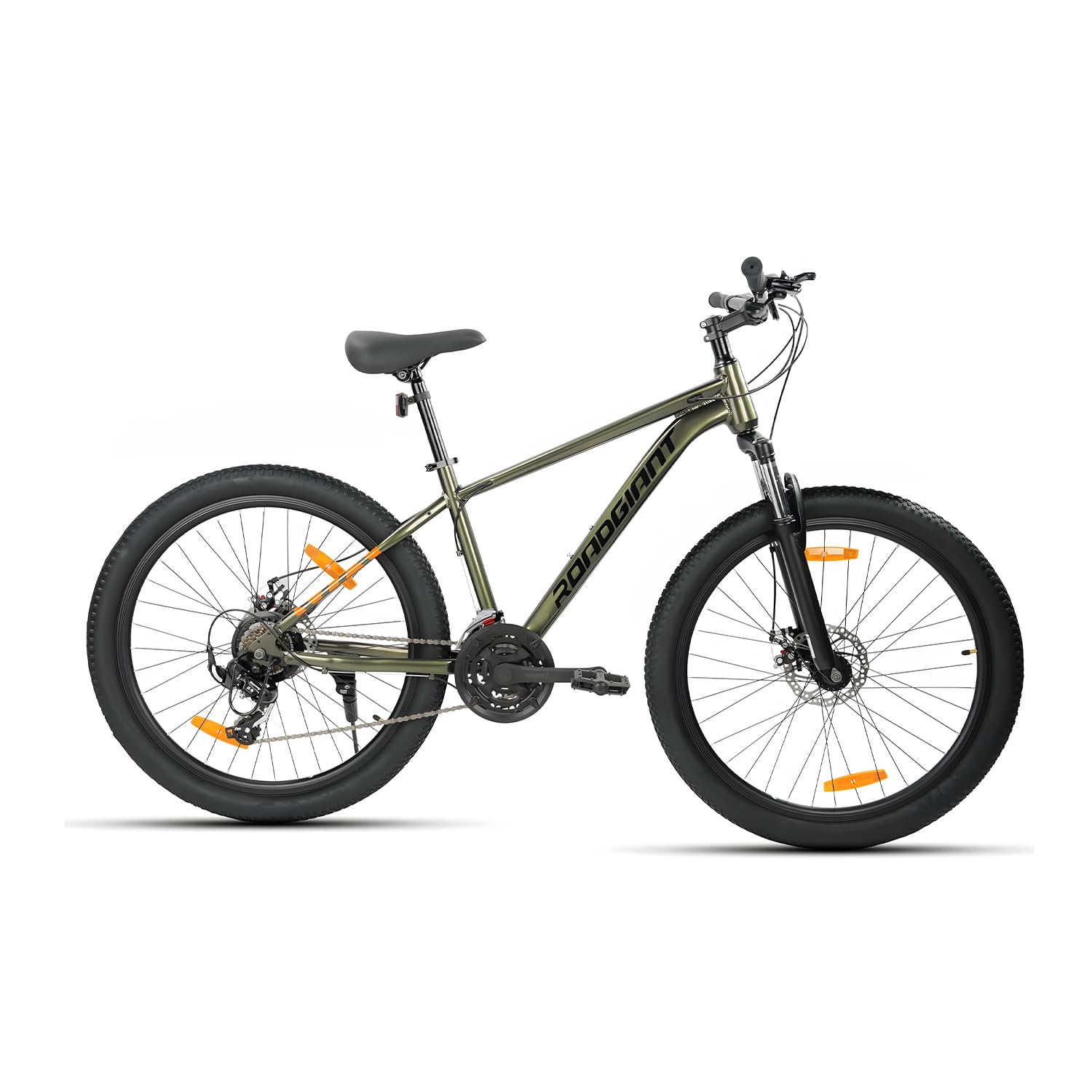 ROADGIANT Legacy 27.5T | MTB | Aluminum Alloy Frame Bicycle | Dual Disc Brakes | 21 Speed Shimano| Front Suspension | Unisex |for All-Terrain Riding (Army Green)-image-45