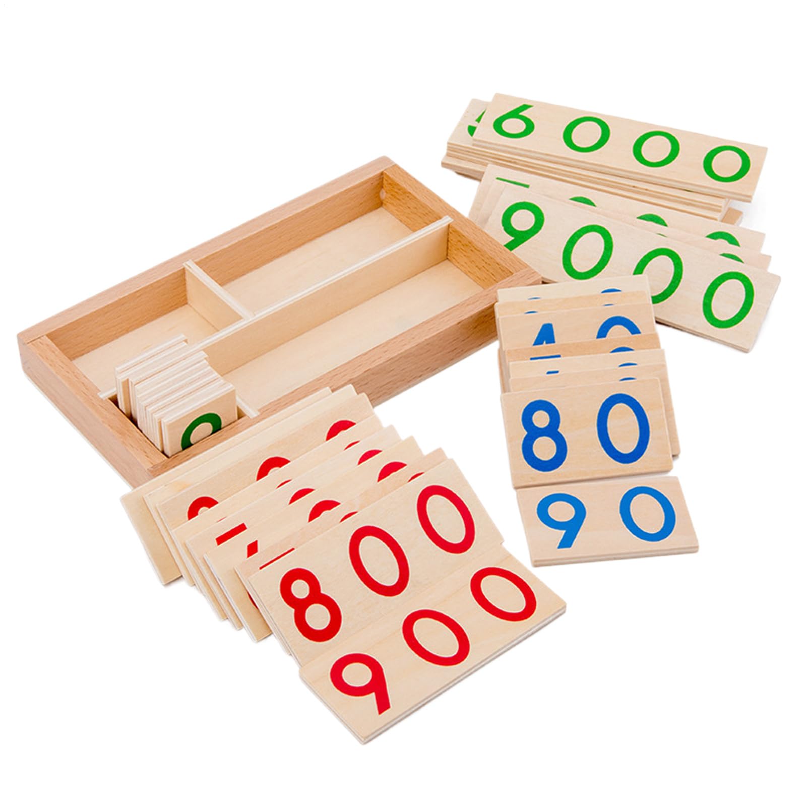 Tarjetas de números de Madera | Juguete Educativo de Números del 1 al 9000 - Tarjetas Educativas de Matemáticas,para Preescolares, Niños, Niñas, Educación en Casa, Aula, Viaje en Coche, Campamento
