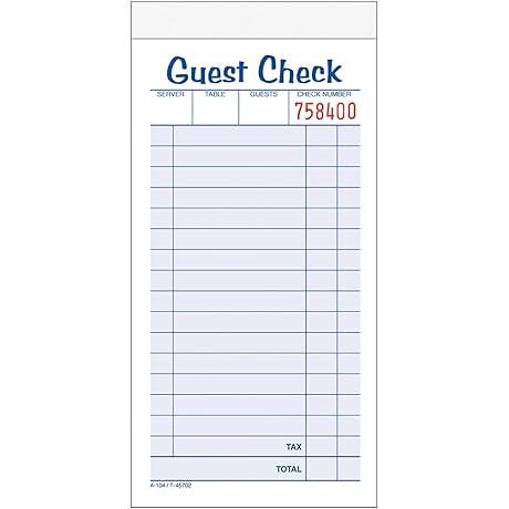 Adams Guest Checks for Restaurants: Essential for Seamless Billing