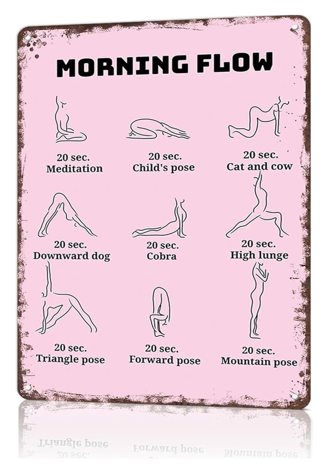 ZDVHOMCB Sarcastic Morning Yoga Flow Ch Tin Plate Novelty Wall Decor for Garage Shed Workshop 8 X 12 in