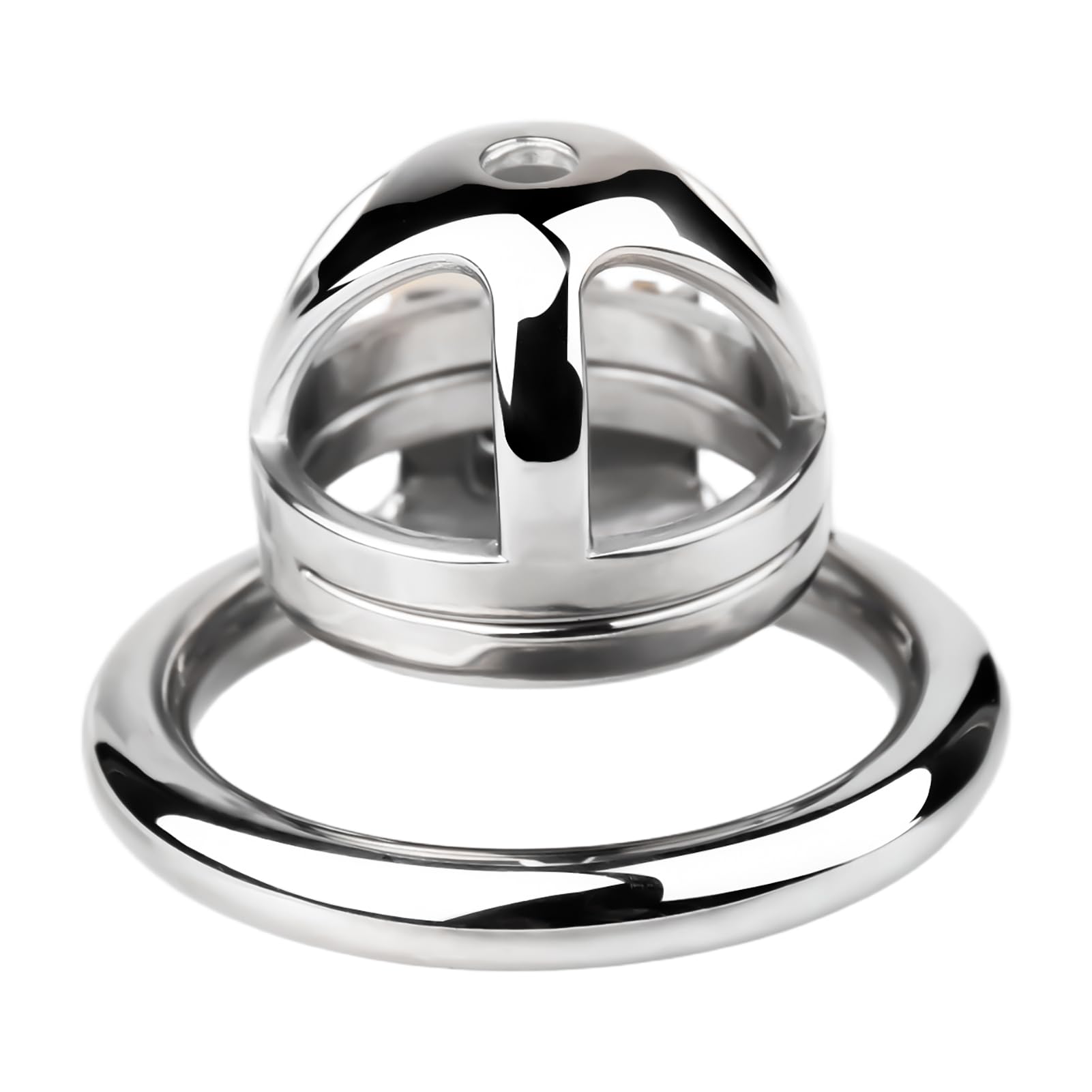 Jaula de pene de diseño hueco con anillo redondo y llave jaula de castidad de acero inoxidable 304 hombres impermeable desgaste pene jaula juguete sexual para el hombre (cage+dilator,40mm)