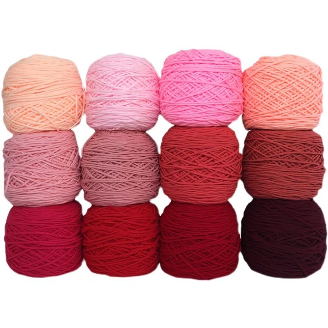 przędza dziewiarska, 100g/200g kulki z różnej przędzy tuftingowej, kolor gradientowy, kulka nici 8-warstwowych(Red Series,200g/roll)
