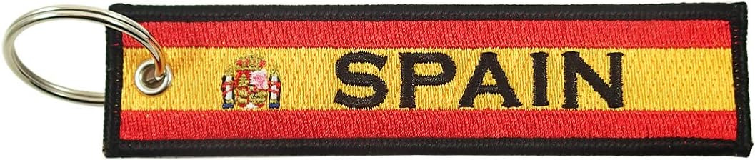 Luso Aviation Spain Flag Key Chain, 100% Embroidered - Image 2