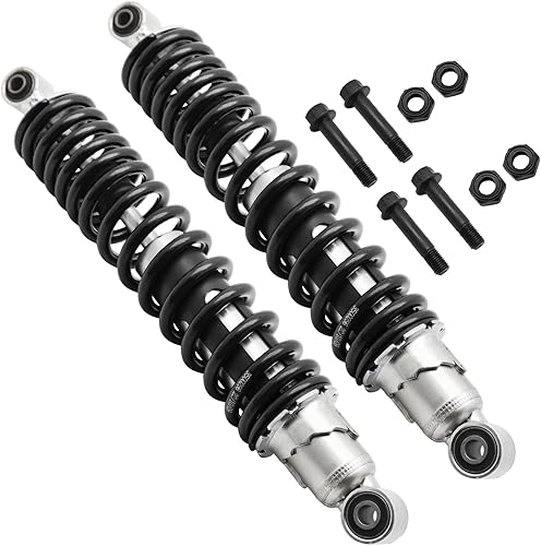 Miniatura 4 de M MATI Amortiguador delantero con tuerca autoblocante compatible con Yamaha Banshee 350 YFZ350 1987-2006 (negro)