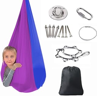 Sensory Swing for Kids Indoor Sensory Swing for Adults Premium Autism Swing 360 °Swivel Great for Autism and Sensory Processing Disorder Indoor Swing (Color : Deep Purple/Royal Blue)