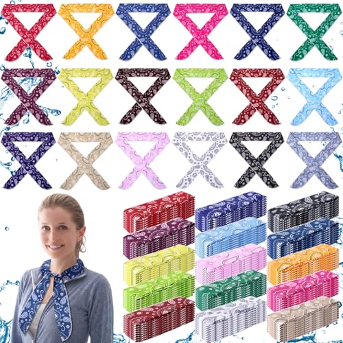 Silicherry 144 Pcs Cooling Neck Wraps Bulk, Paisley Neck Bandana Ice Scarf - image 8