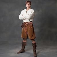 Vista 2 de Riñonera para cinturón, riñonera medieval, vintage, de cuero, funda para teléfono celular, funda para cinturón, bolsillo, casual, senderismo