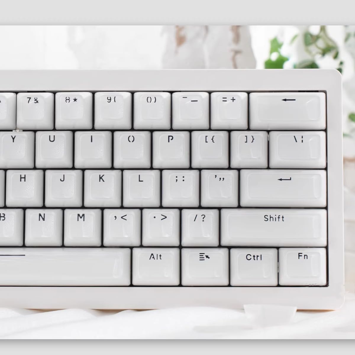 135Keys White Crystal Jelly Translucent MDA Profile Keycap, Custom Shine Through Keyboards Keycaps for 60%65%75%80%95%100% Cherry Gateron MX Switches Mécaniques