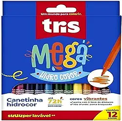 Hidrocor Pf Mega Hidro, Tris, Multicor, pacote de 12