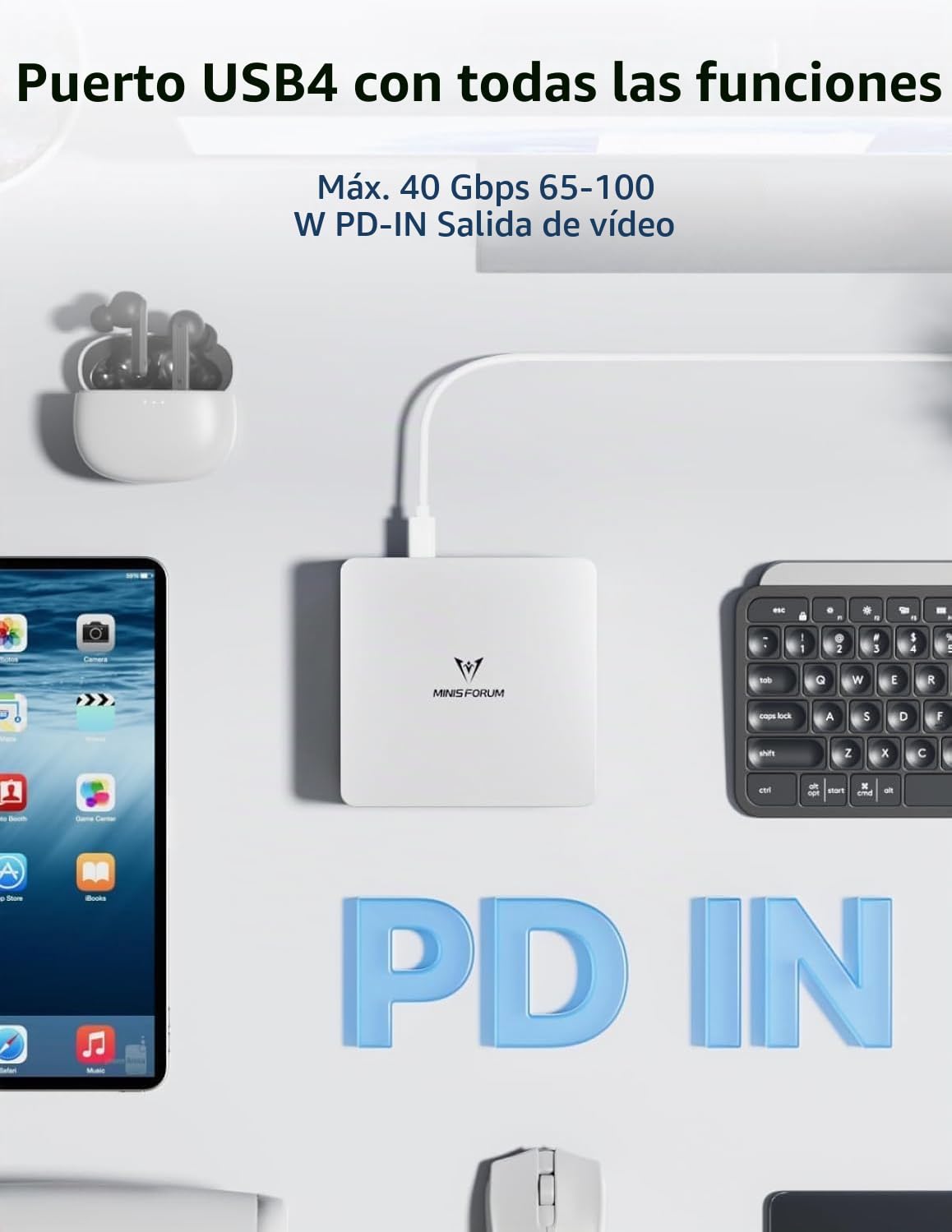 MINISFORUM Mini PC UM880 Plus, AMD Ryzen 7 8845HS (8 C/16 T, hasta 5,1 GHz), 16 GB de RAM DDR5, SSD de 512 GB, gráficos Radeon 780M, OCuLink, Triple Pantalla, 8K a 60 Hz, 5 Puertos USB, Wi-Fi 6E
