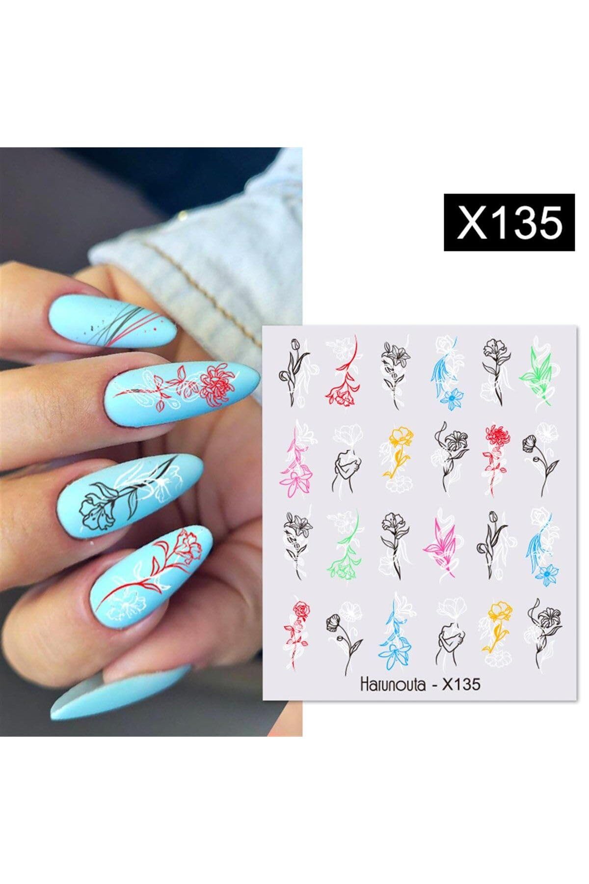 Tırnakmania Su Transferli Nail Art Sticker X135 (53925-1) 3967