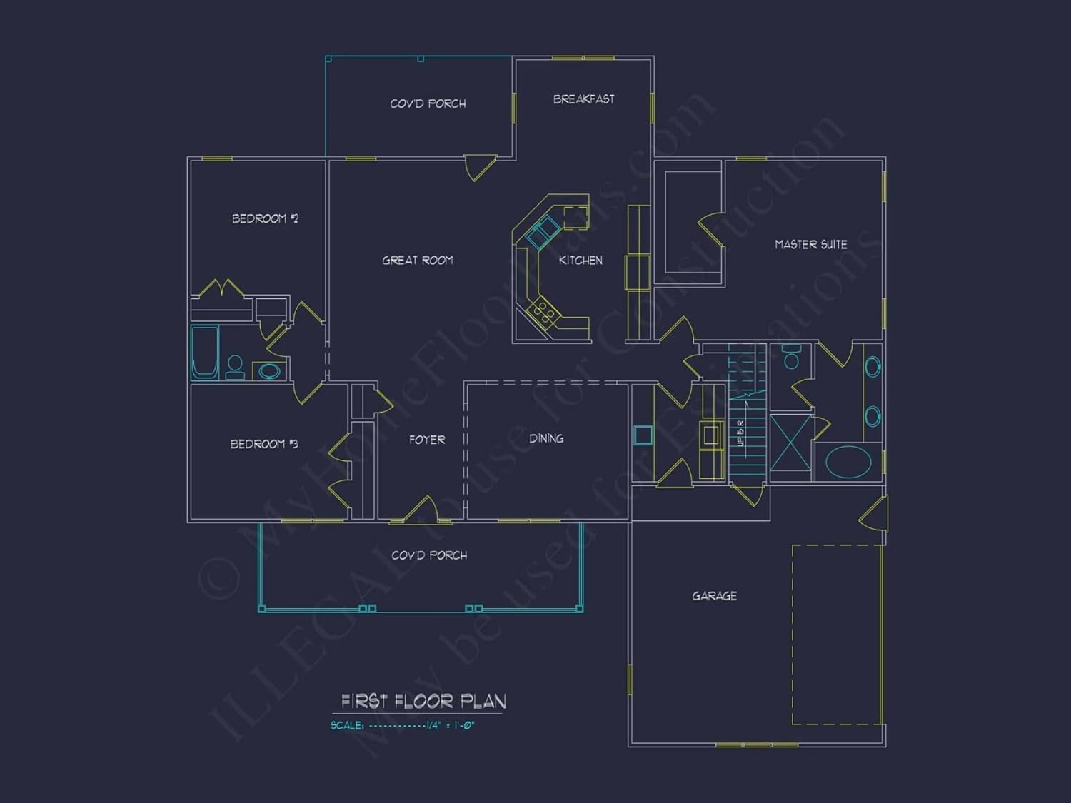 16-1399 House Plan - House Blueprint Design with Floor Plan CAD
