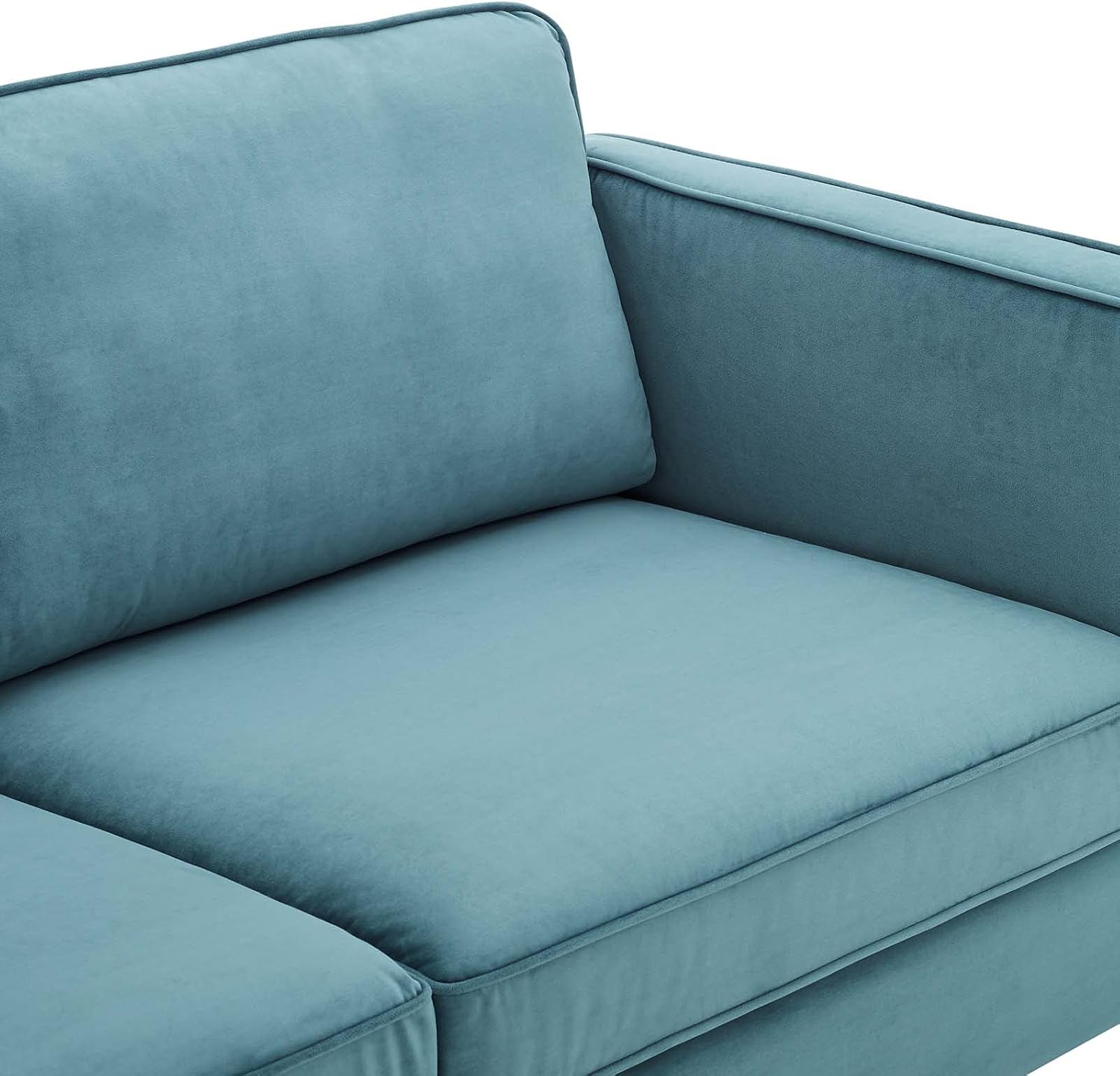 Modway Kaiya Performance Velvet Sofa, 32 x 71 x 33.5, Sea Blue