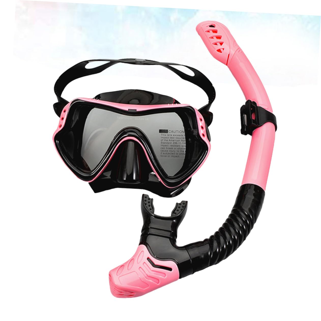 Gafas De Buceo y Esnórquel para Adultos Conjunto De y Tubo De Diseño De Ventana Única Antivaho y Color Rosa Marco