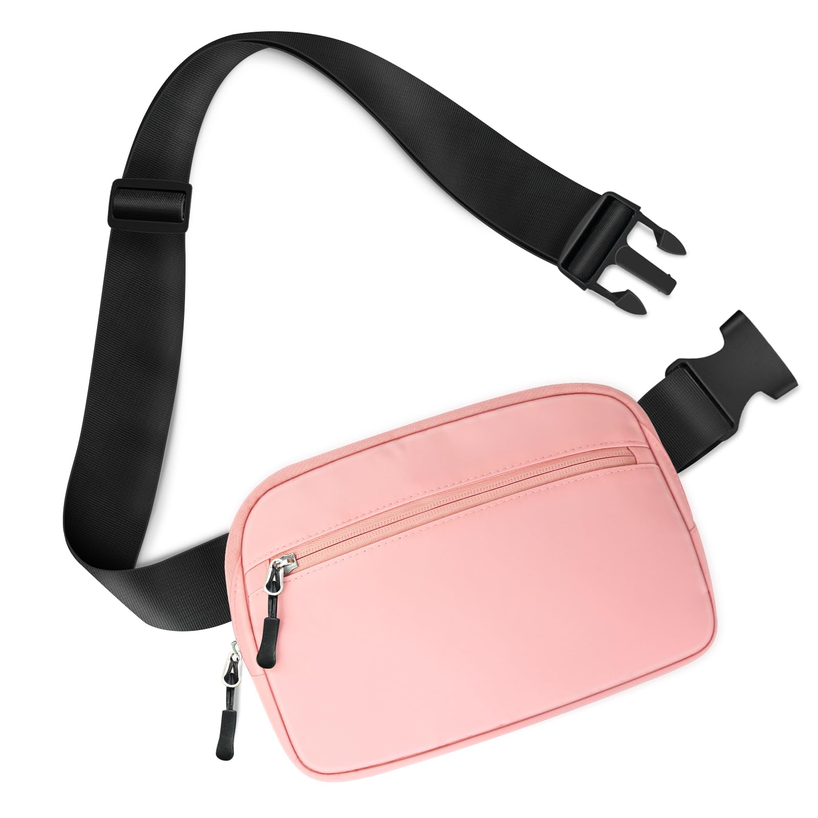 TORRYZA 2L Capacity Cross Body Fanny Packs for Women Men with Adjustable Strap, Lightweight Everywhere Belt Bag Bum Bag for Walking Workout Outdoors Casual (Light Pink)