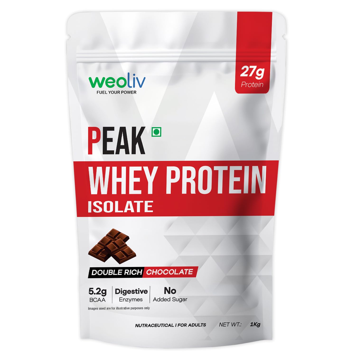 Peak Whey Protein Isolate 1kg | 27g Protein Per Serving | NABL Lab Tested | Low Carb & Fast Absorption | Added Digestive Enzymes for Muscle Growth & Recovery | Double Rich Chocolate-image-47