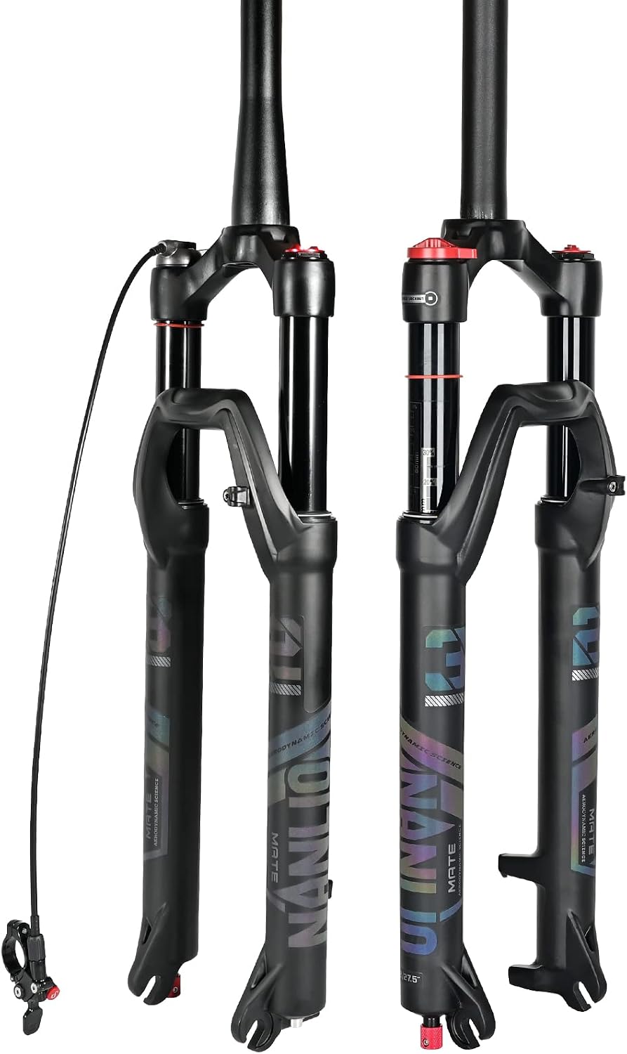 Mate Bicycle Suspension Forks - 26/27.5/29 Inch Oil and Air Fork - Rebound Adjustment - Mountain Bike Fork with 120mm Travel