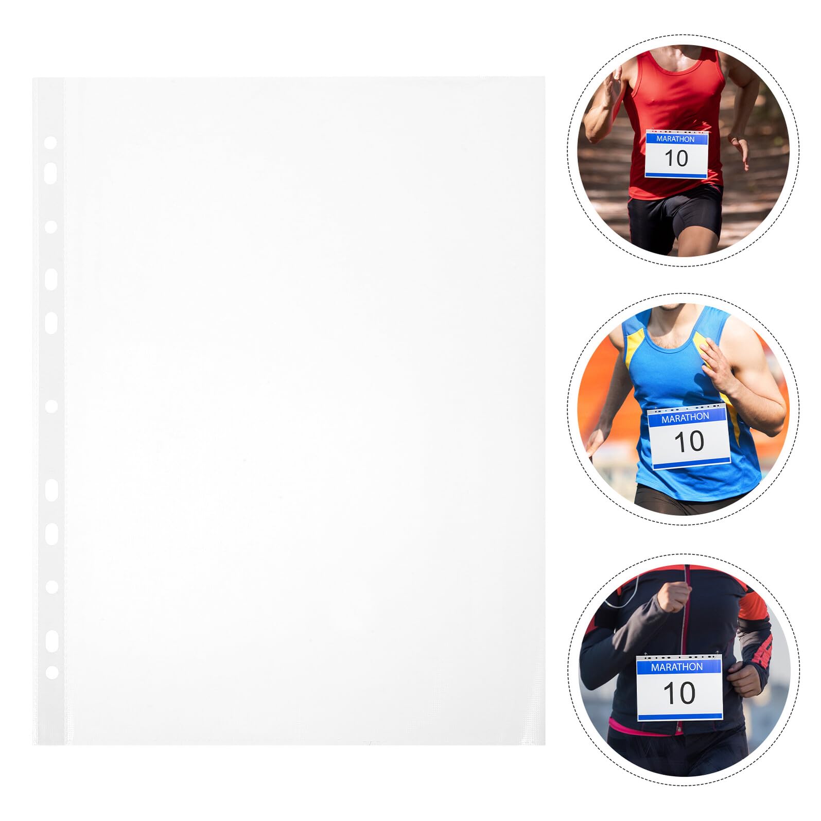 Porte-dossards de Sport 11 Trous 100 Pièces Pvc pour Coureurs Marathon