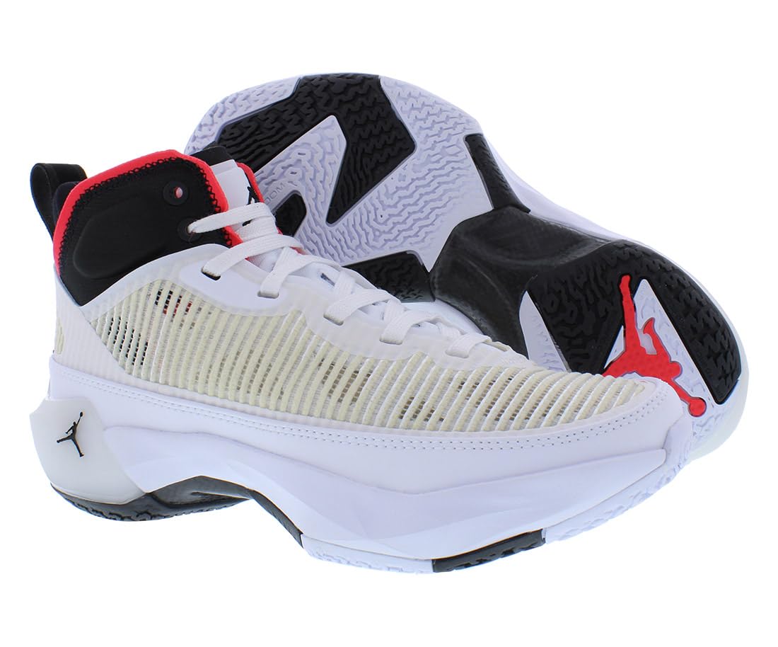 Nike Kid's Air Jordan XXXVII (GS) Basketball Shoe (White/Siren Red/Black, us_Footwear_Size_System, Big_Kid, Men, Numeric, Medium, Numeric_5)