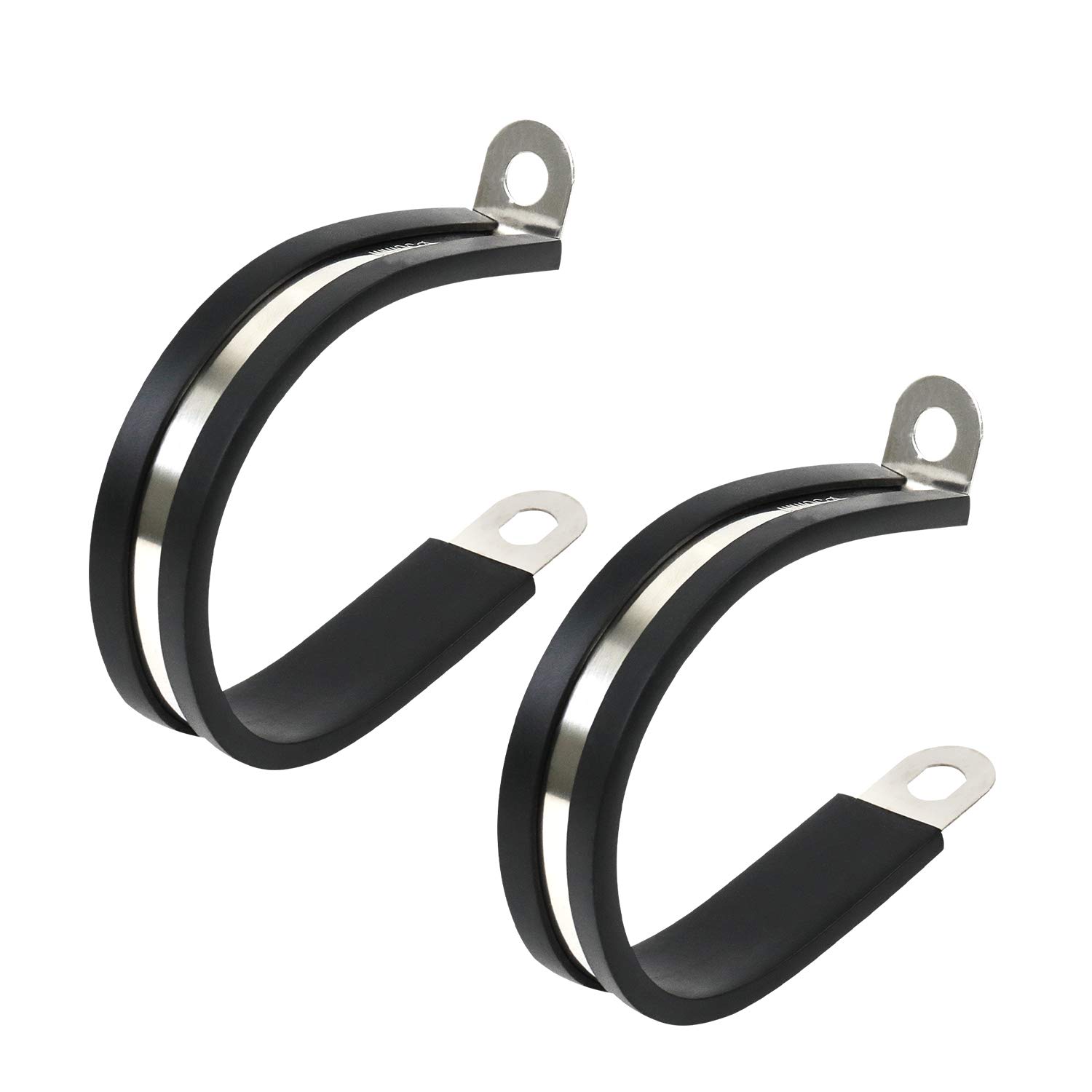 2" 2 Inch Cable Clamp (Stainless Steel 50mm 15 Pcs), Insulated Rubber Cushioned Cable Clamp Pipe Clamp Hose Clip Metal Line Clamp wire clamp Tube Holder for Tube or Wire Cord Installation Cable Clamp