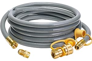 15ft Universal 1/2" Inch Flex Gas Line for Propane and Natural Gas Grills