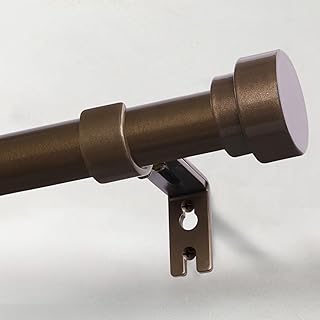 Heavy Duty Curtain Rods for Windows 66 to 120 Inch, 1 Inch Bronze Window...