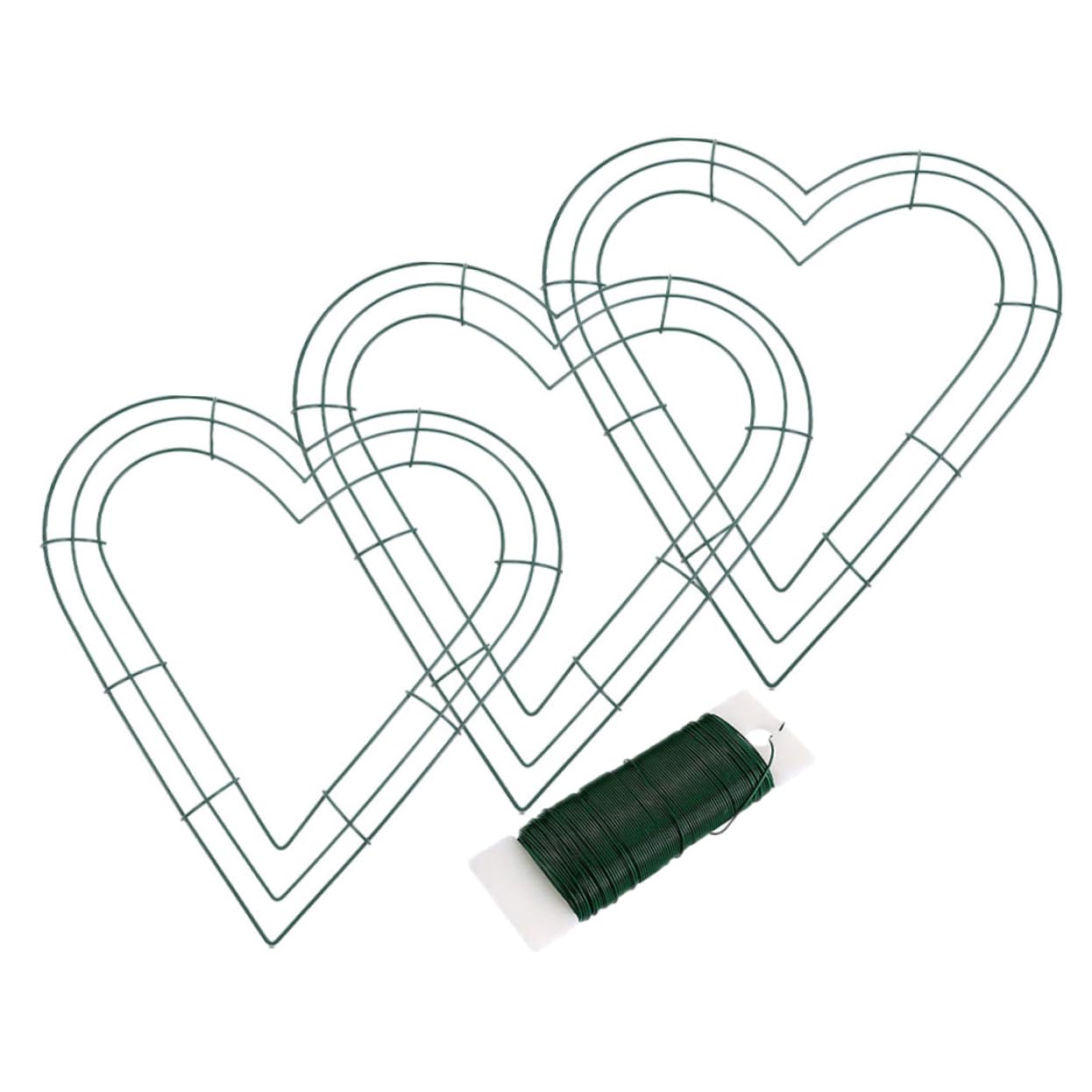 MUCKLILY 3pcs Heart Shaped Wreath Frame Iron DIY Craft Garland Base for Floral Arrangements Easy to Install for Home Decor and Special Occasions