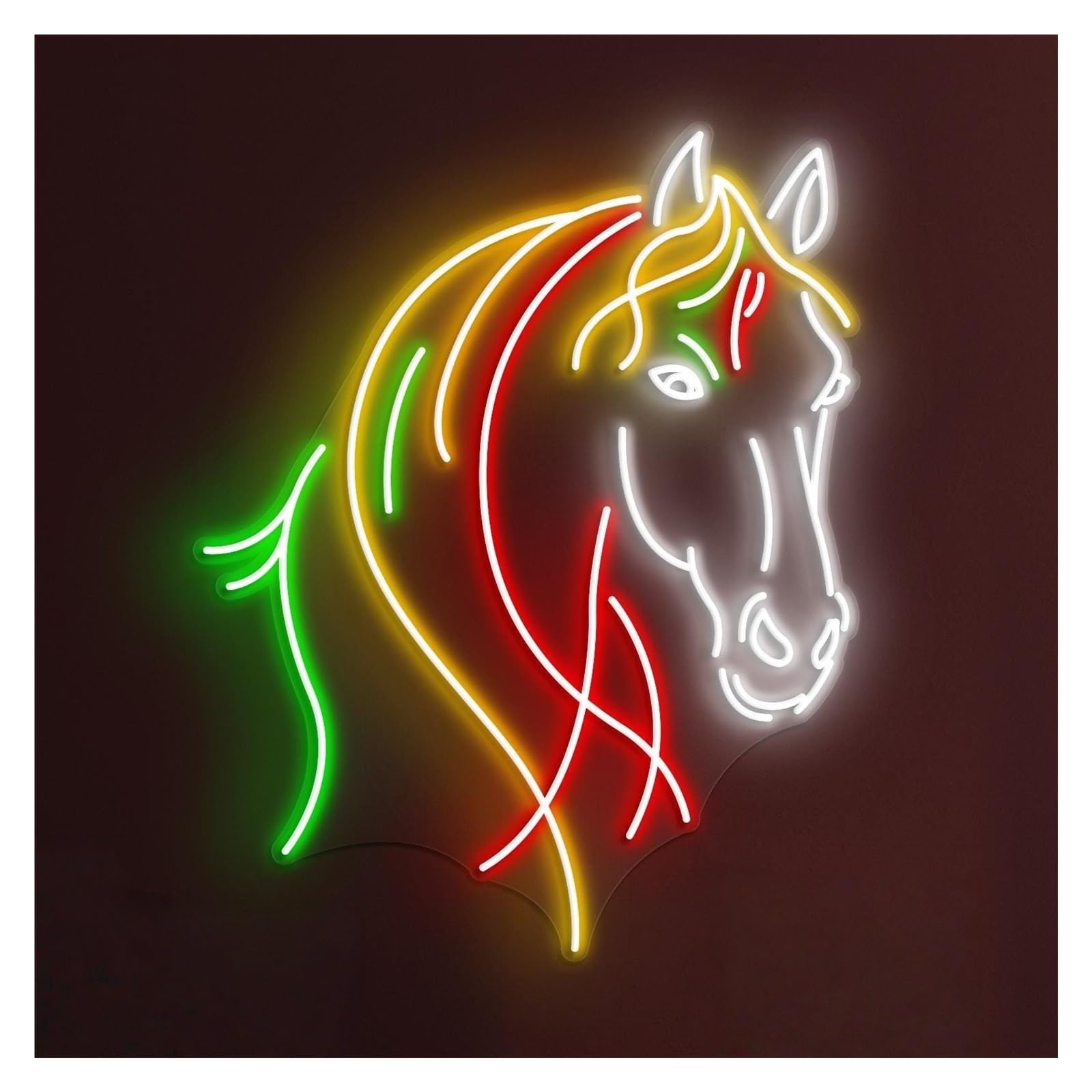 RONGCH Hanging Art Signs Horse Neon Sign, Suitable for Farmhouse Wall Decor with Brightness Adjustable 55cm